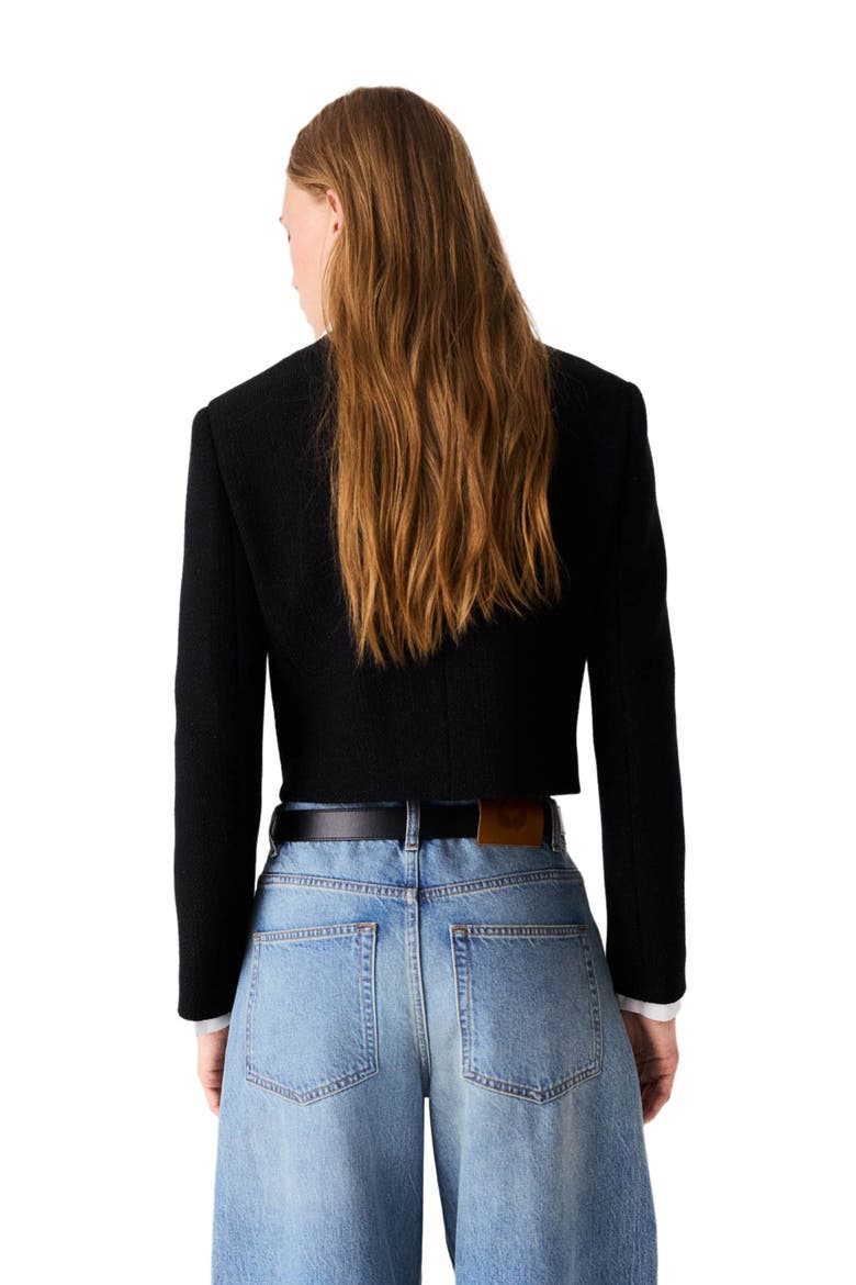 Short tweed jacket, Alternate, color, Black