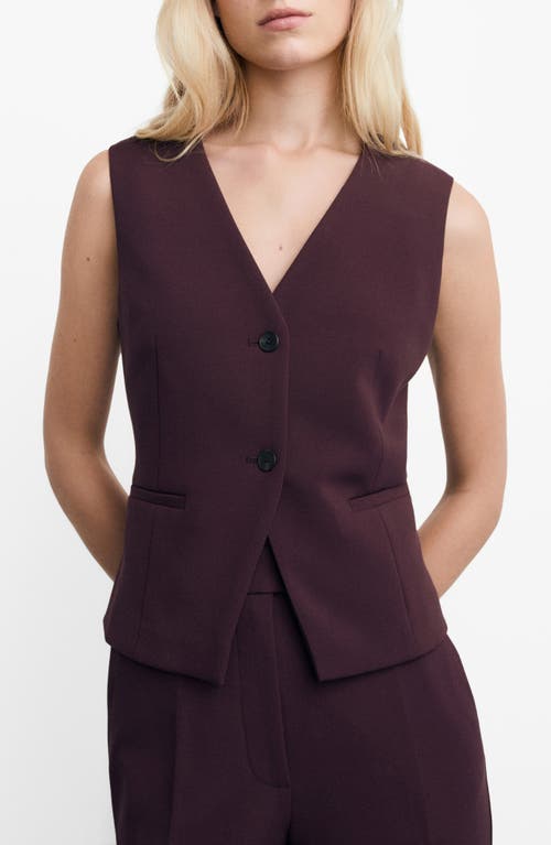 Mango Slim Fit Suit Vest In Purple