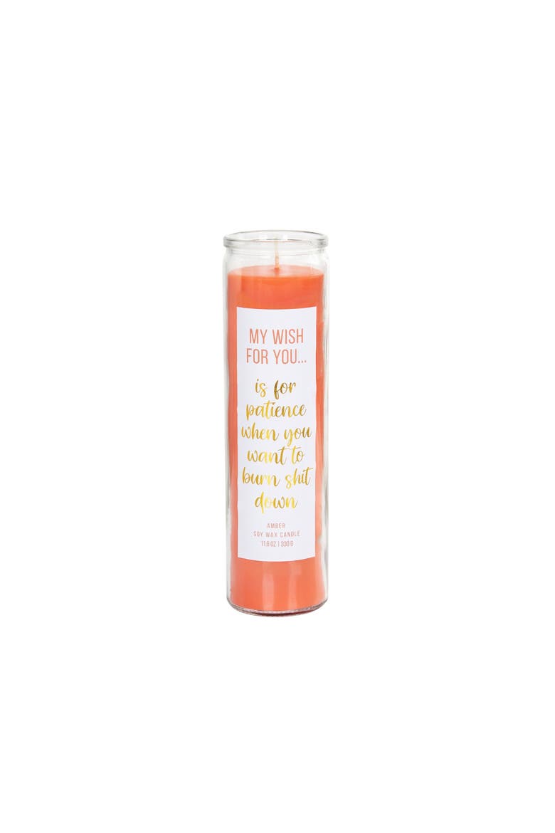 Patience My Wish Candle Wax Orange 11.6 oz, Main, color, Orange