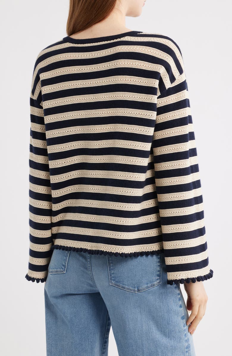 FRAME The Easy Captain Stripe Sweater, Alternate, color, Cream Multi