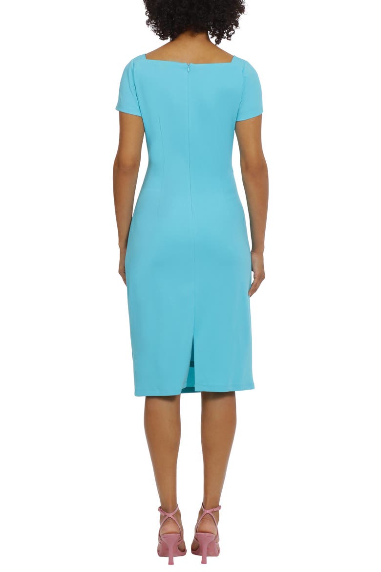 Ruched Cap Sleeve Sheath Dress, Alternate, color, CAPRI