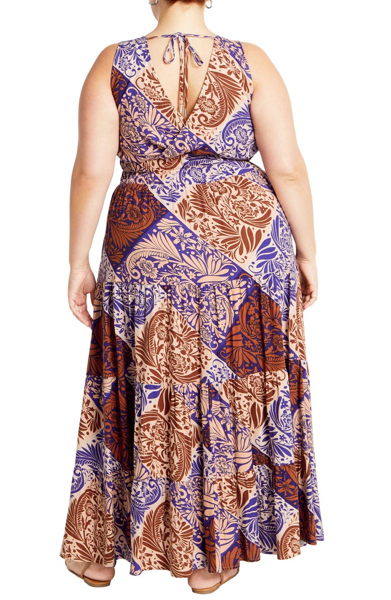 City Chic Becca Print Sleeveless Maxi Dress, Alternate, color, Print