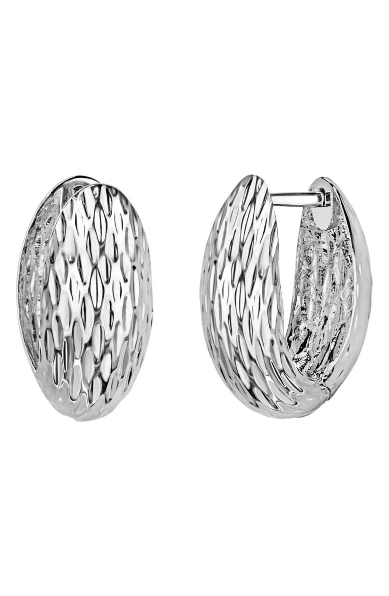 Bony Levy 14K Gold Faceted Huggie Hoop Earrings, Main, color, 14K White Gold