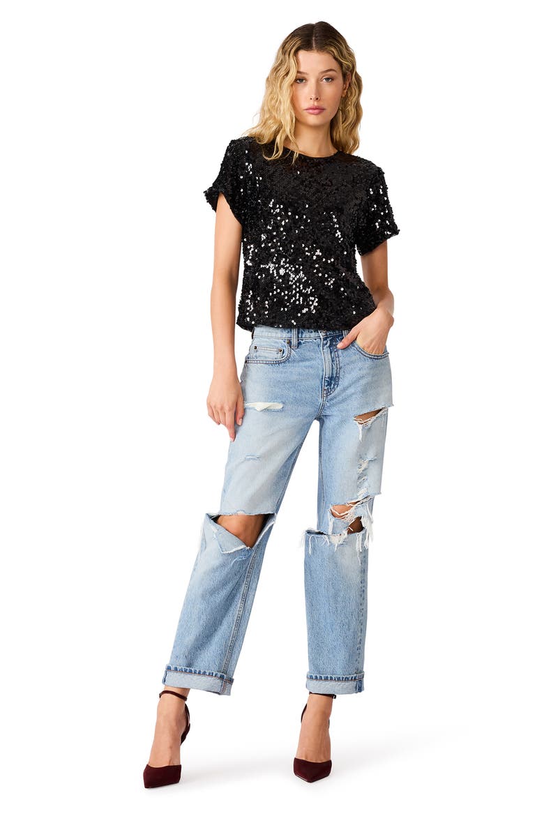 Tiffanee Sequin T-shirt, Alternate, color, BLACK SEQUIN