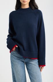 rag & bone Hazel Roll Neck Cotton & Wool Sweater