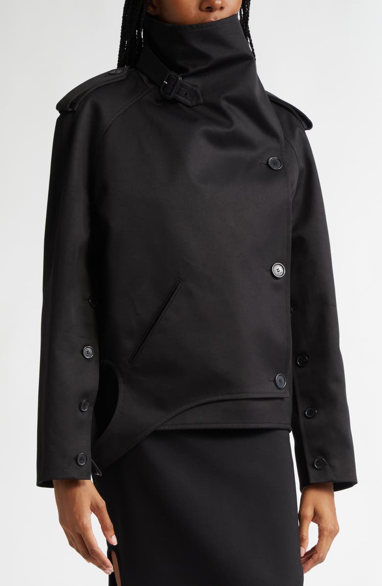 Courrèges Oblique Double Breasted Short Trench Coat, Alternate, color,