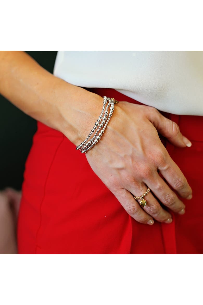 Bliss Sterling Silver Beaded Bracelet, Alternate, color, Silver