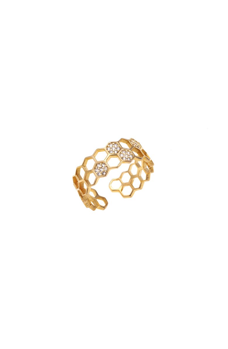 Arte Nova Jewellery Colmeia Ring, Main, color, Silver Gold Plated