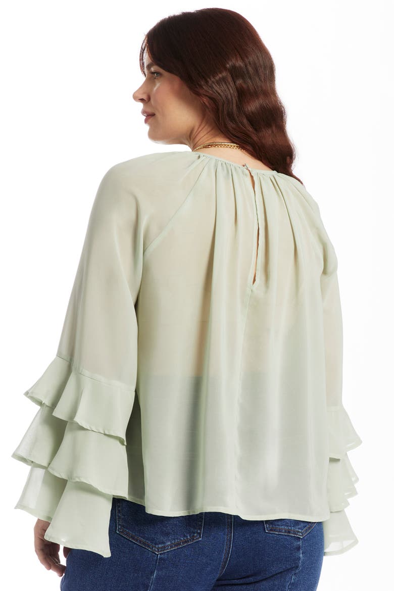 Ruffled Chiffon Blouse, Alternate, color, MERCURY
