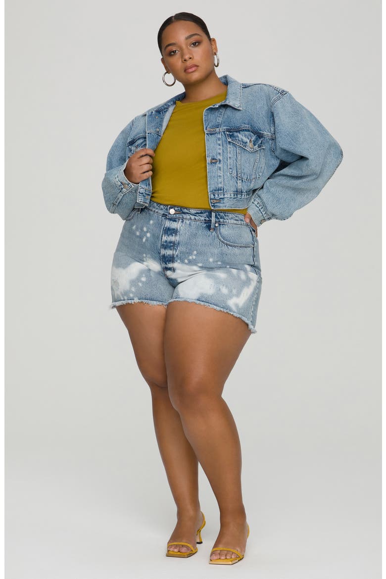 Crop Denim Jacket, Alternate, color, BLUE