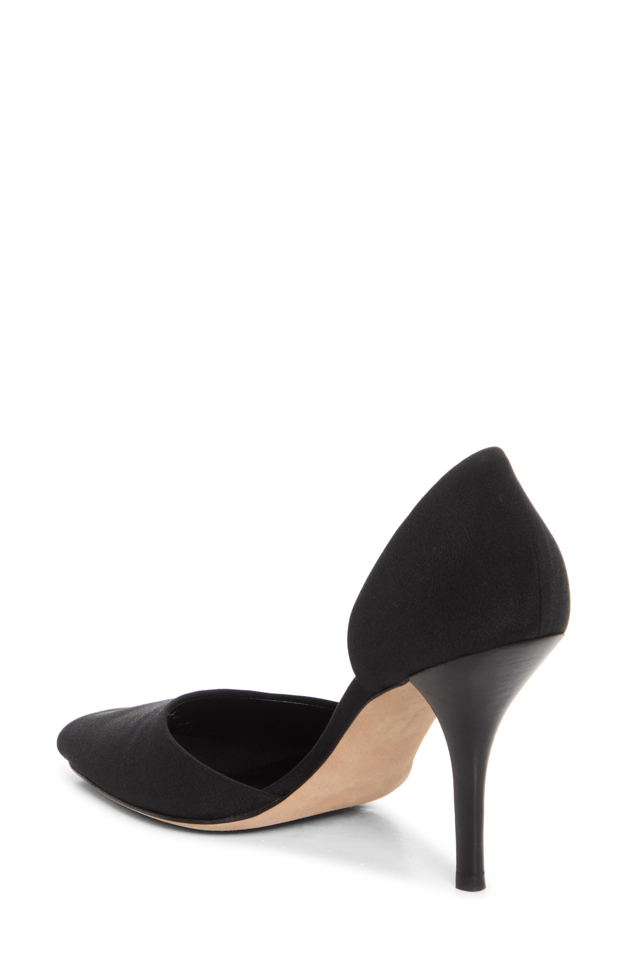 Noor Pointed Toe d'Orsay Pump, Alternate, color, BLACK