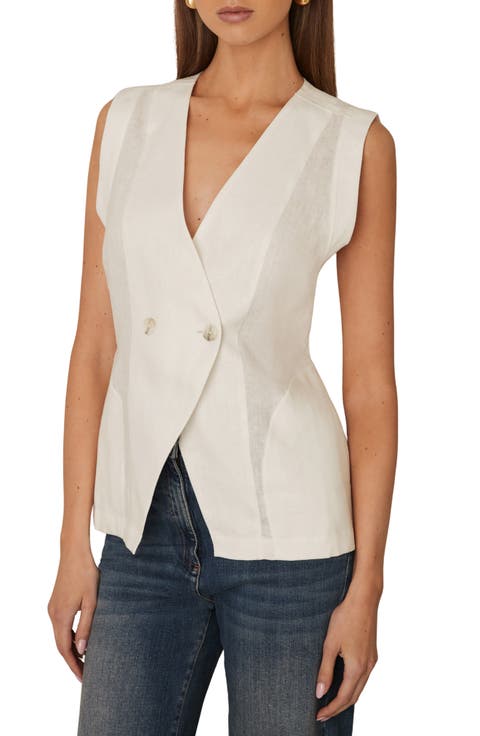 Whitney Linen Double Breasted Button-Up Vest