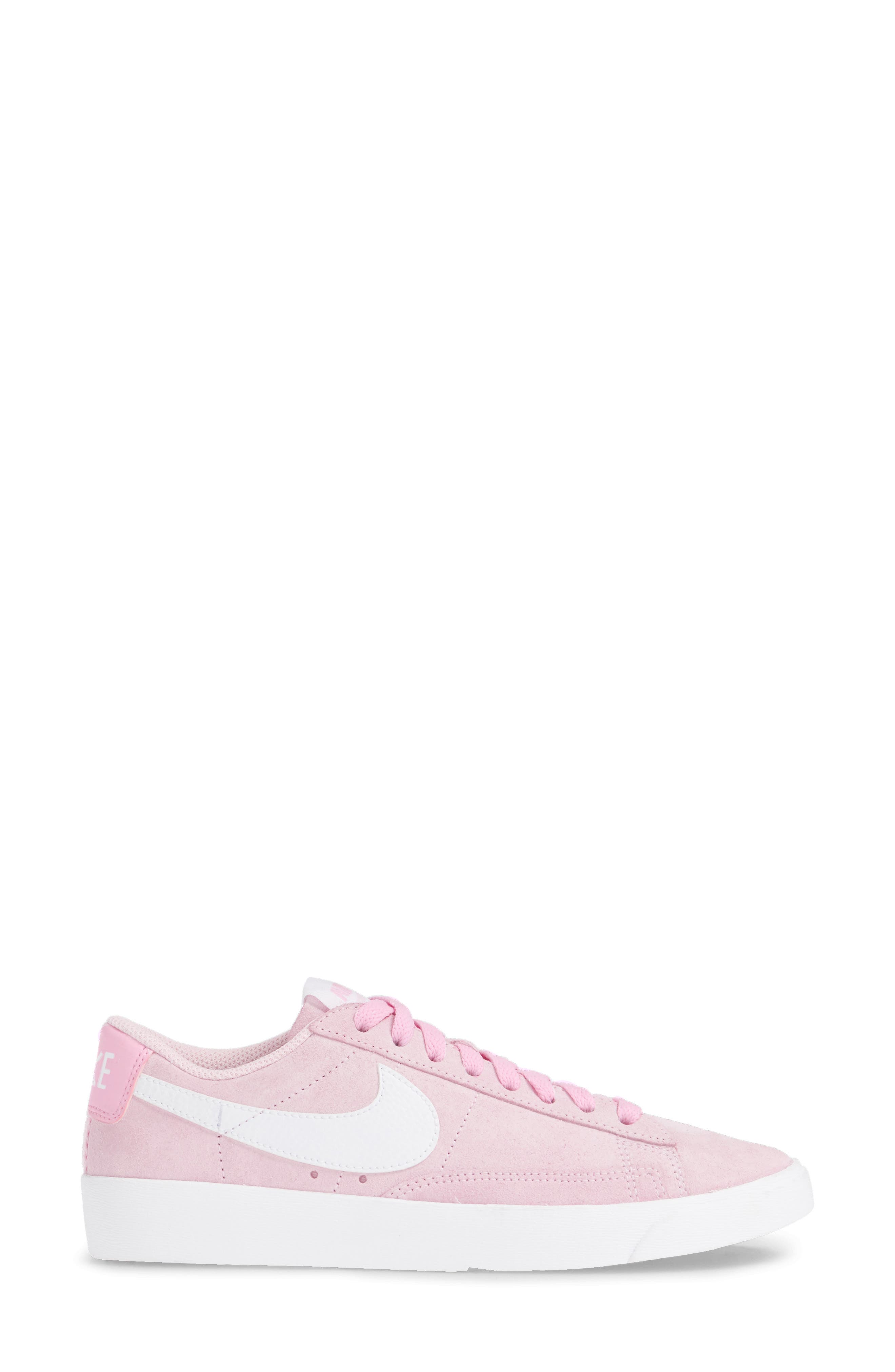Blazer Low Sneaker, Alternate, color, PINK FOAM / WHITE/ WHITE