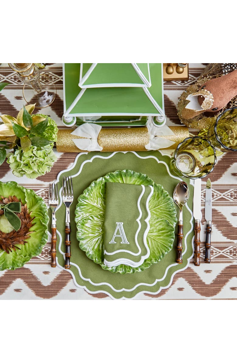 Mrs. Alice Serena Cabbage Dinner Plate, Alternate, color, Green