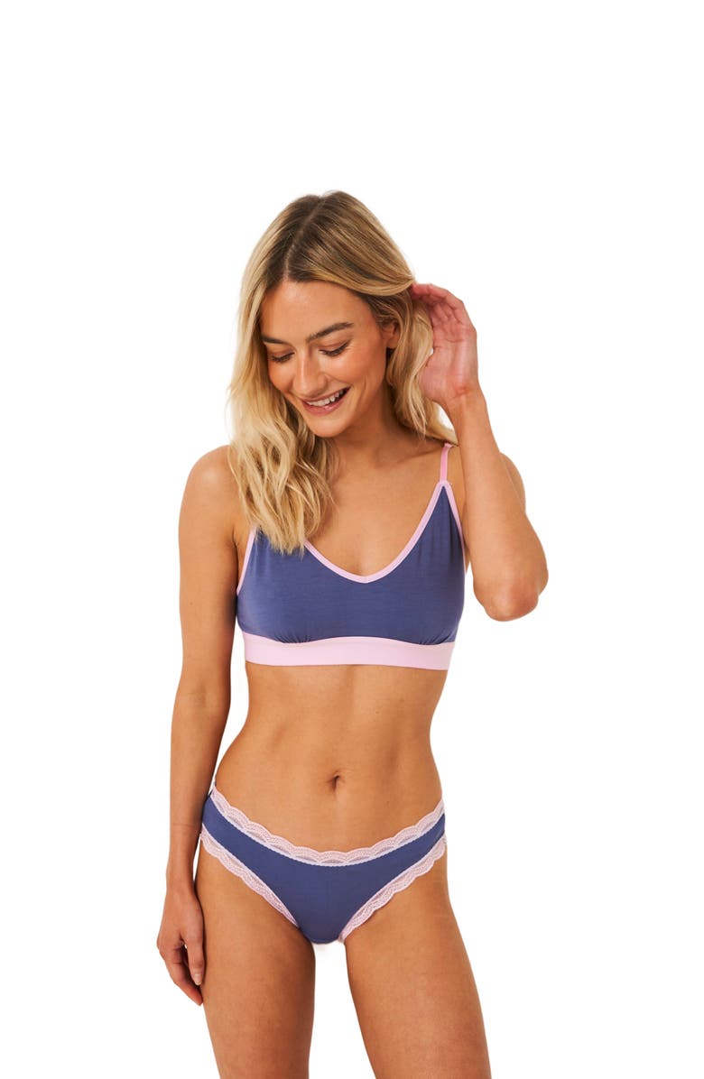 Stripe & Stare T-Shirt Bra & Orignal Knicker Set, Main, color, 