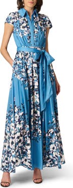 Aidan Mattox Print Tie Waist Gown