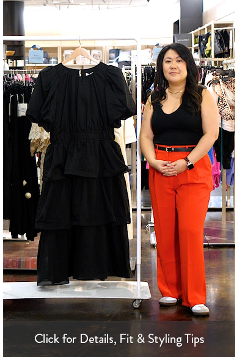 Heavenly Tiered Puff Sleeve Midi Dress video