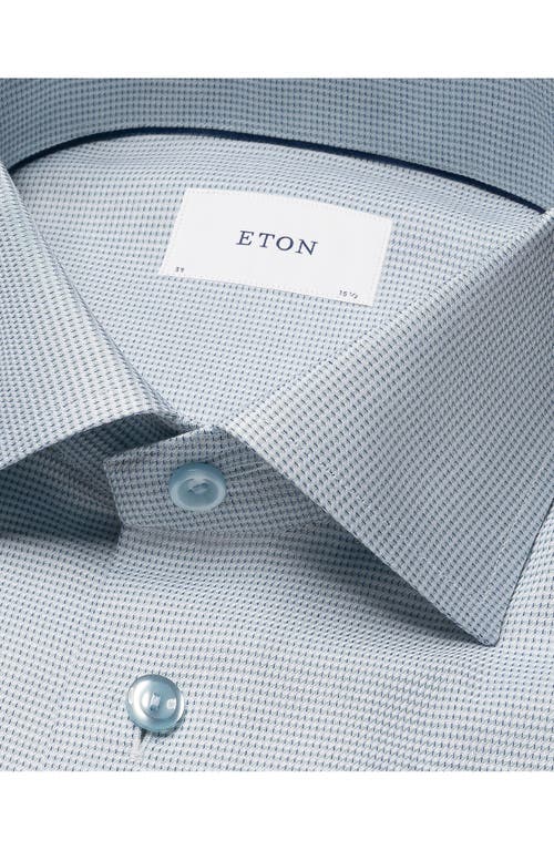 Eton Slim Fit Microprint Cotton Dress Shirt In Green
