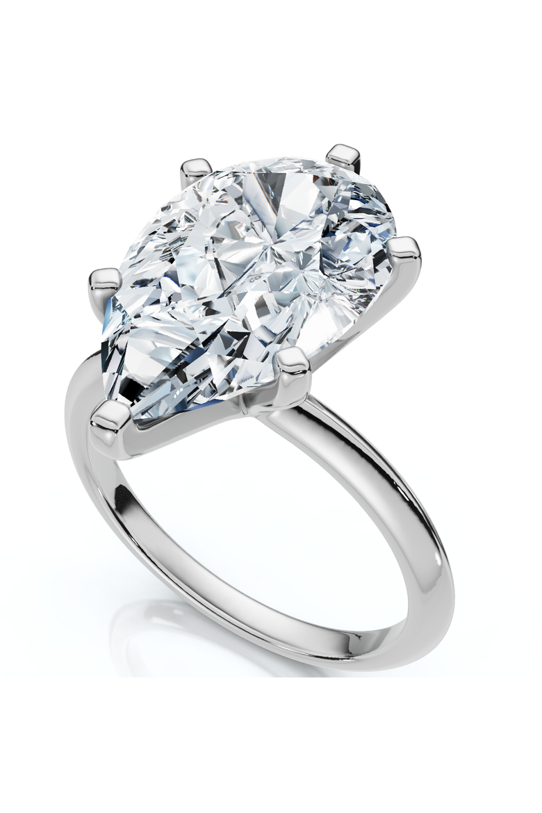 Certified 3Ct Pear Shape Solitaire Diamond Engagement Ring 6-Prong Lab Grown, Alternate, color, 14k White Gold
