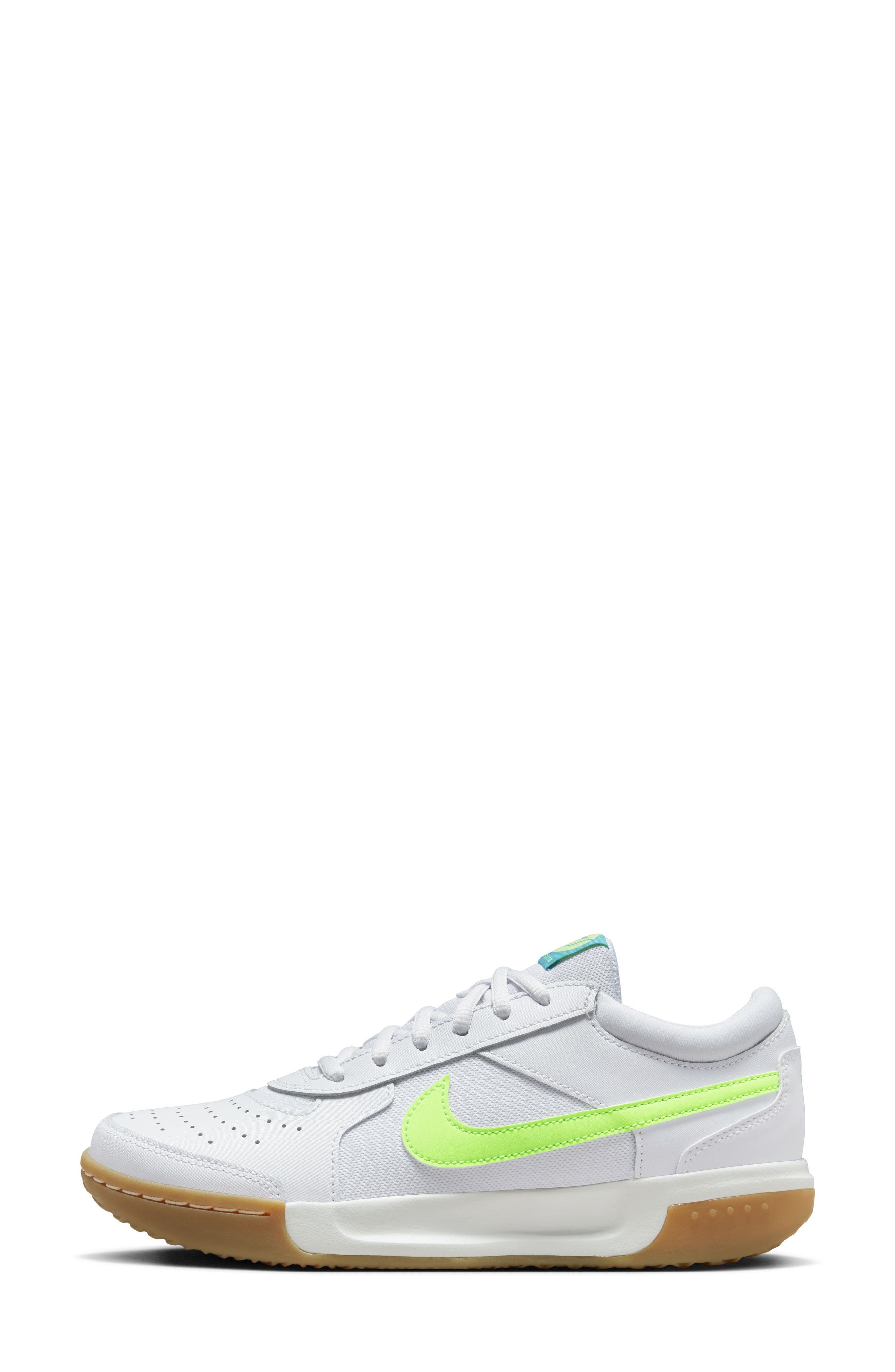 Nike Court Air Zoom Lite 3 Tennis Shoe, Alternate, color, White/ Teal/ Brown/ Lime