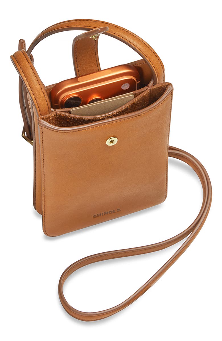 Shinola Bixby Leather Phone Crossbody Bag, Alternate, color, Tan