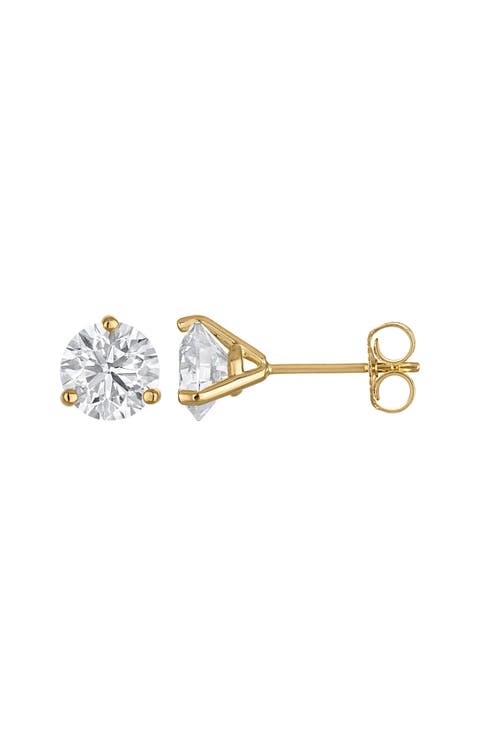 14K Gold Lab Grown Diamond Stud Earrings