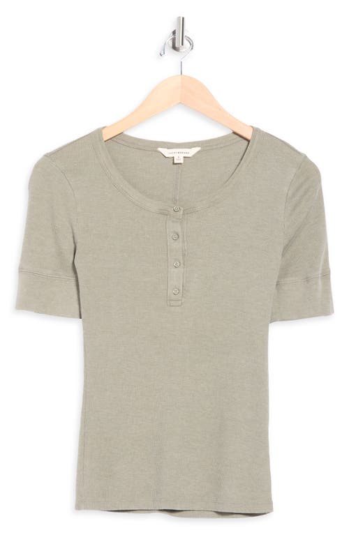 Lucky Brand Short Sleeve Henley Tee In Green