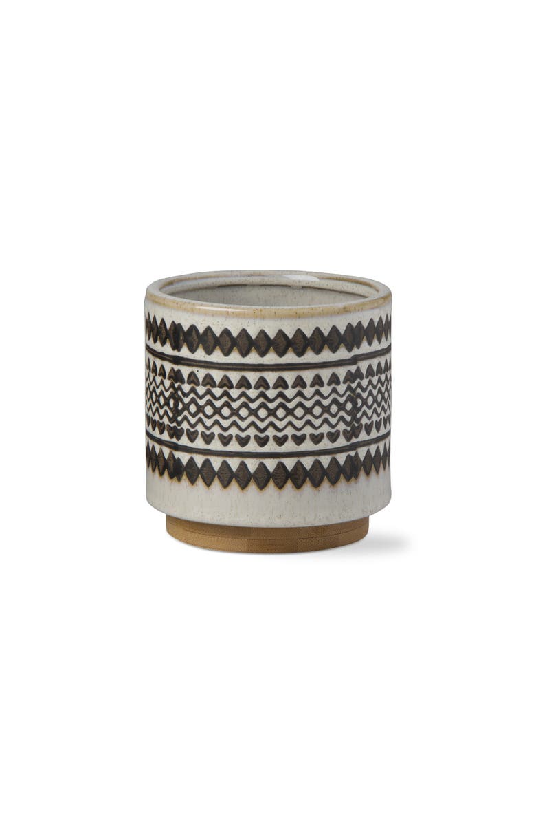 tag Tanga Planter Stoneware Flower Pot with Base Decor, Main, color, Multicolored