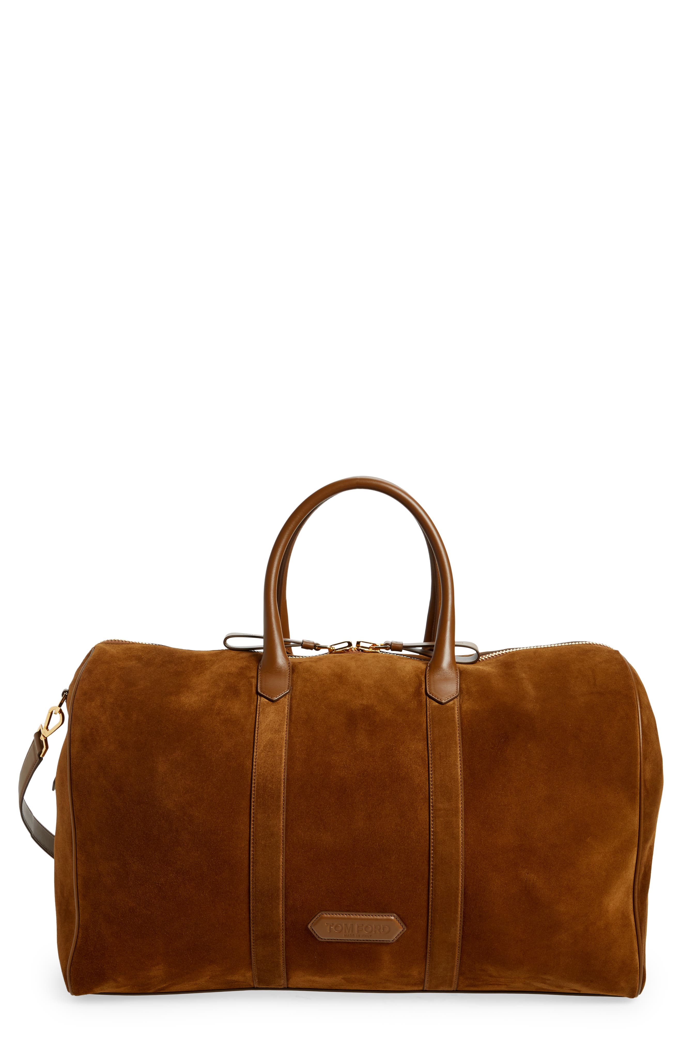 TOM FORD Buckley Suede Duffle Bag, Main, color, 