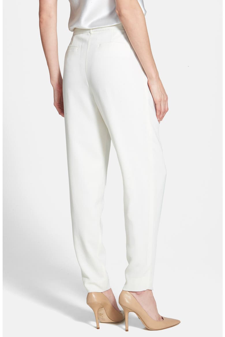 Pleat Front Crepe Ankle Pants, Alternate, color, CLOUD