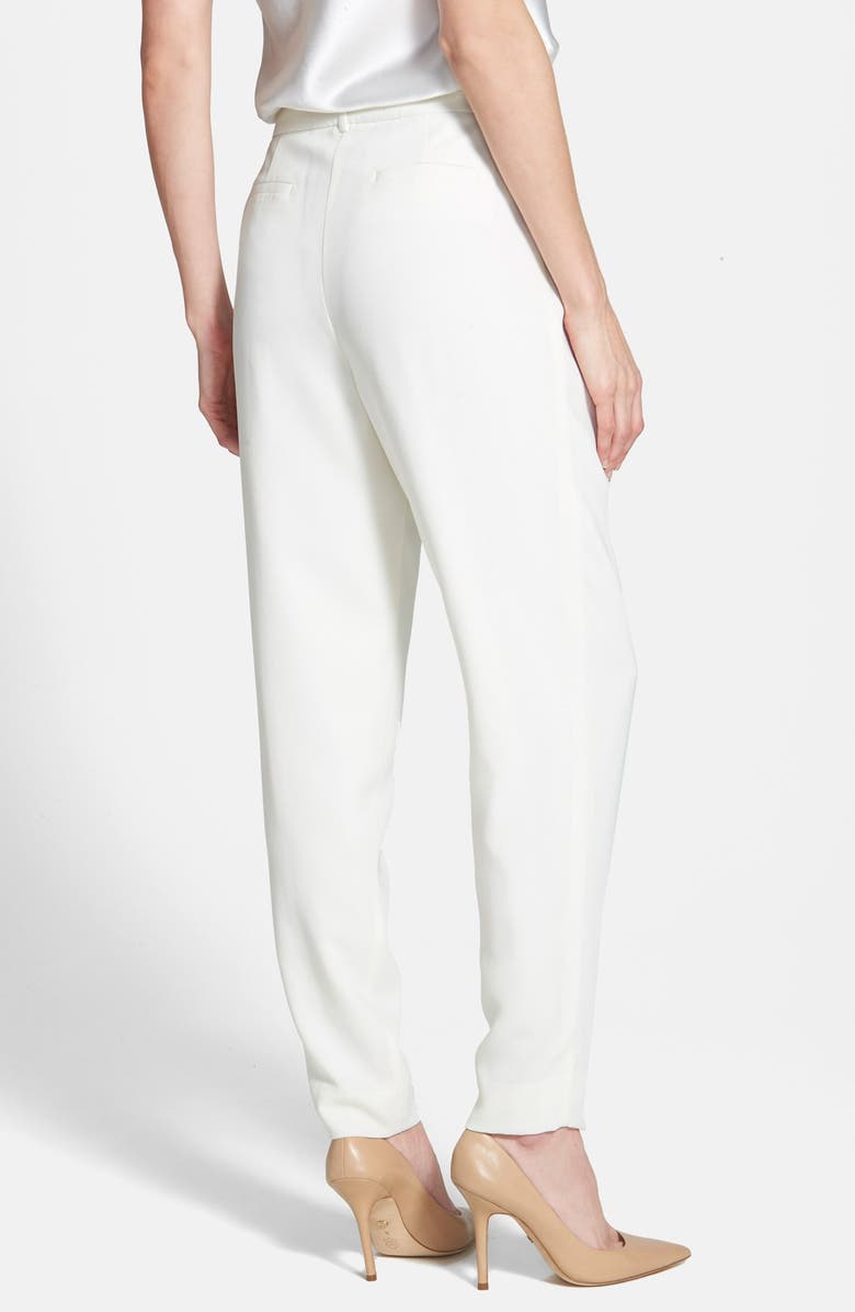 Lafayette 148 New York Pleat Front Crepe Ankle Pants, Alternate, color, 