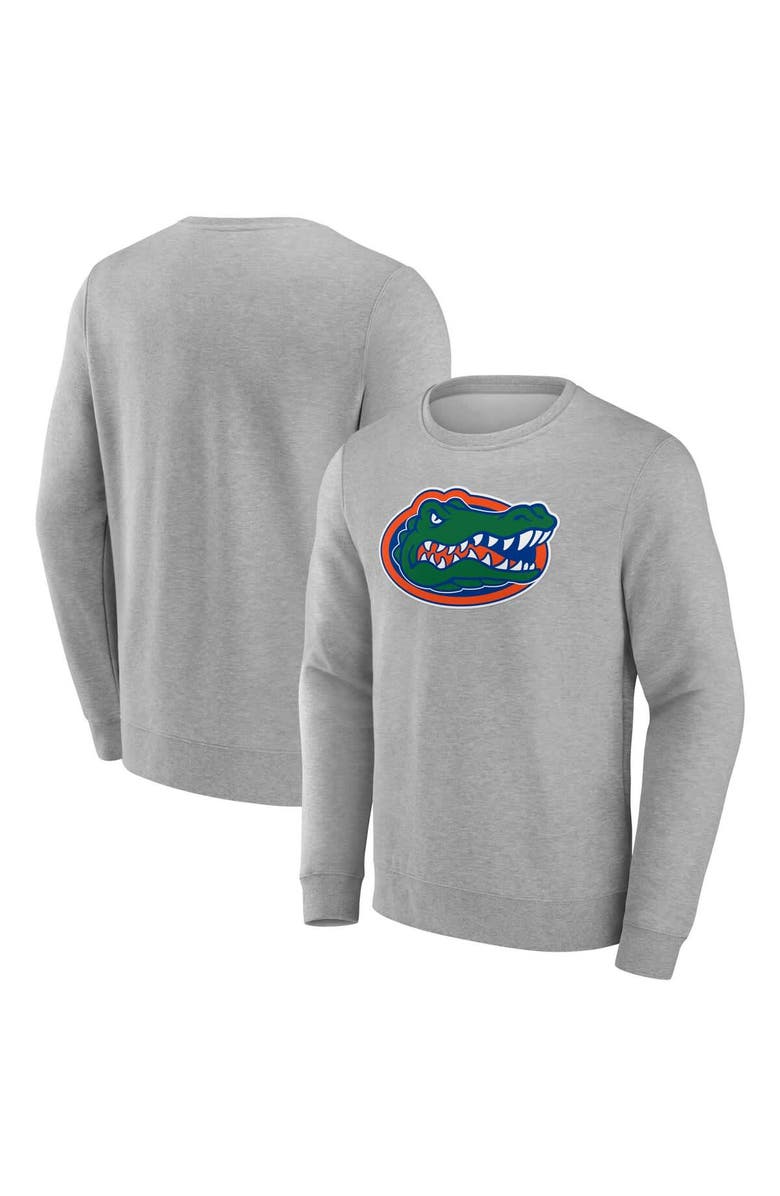 FANATICS Men's Fanatics Gray Florida Gators Applique Fleece Pullover Sweatshirt, Main, color, Gray