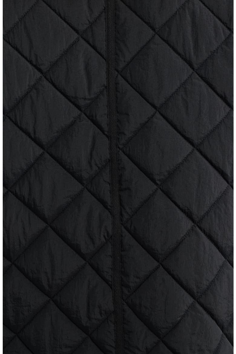 Quilted Long Coat, Alternate, color, BLACK