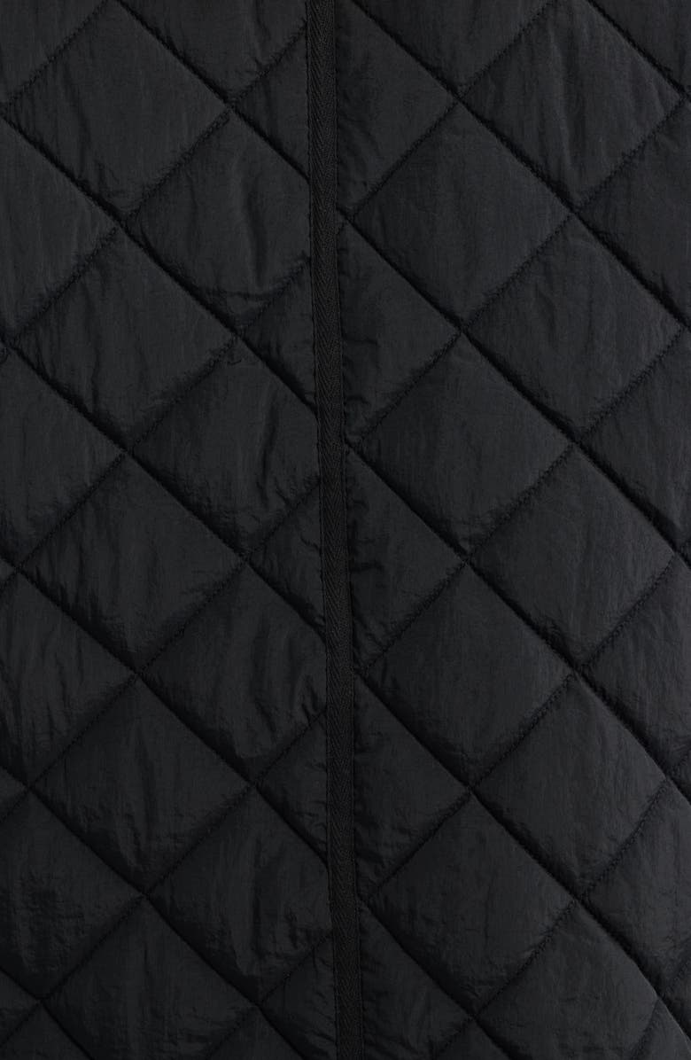 Bernardo Quilted Long Coat, Alternate, color, Black