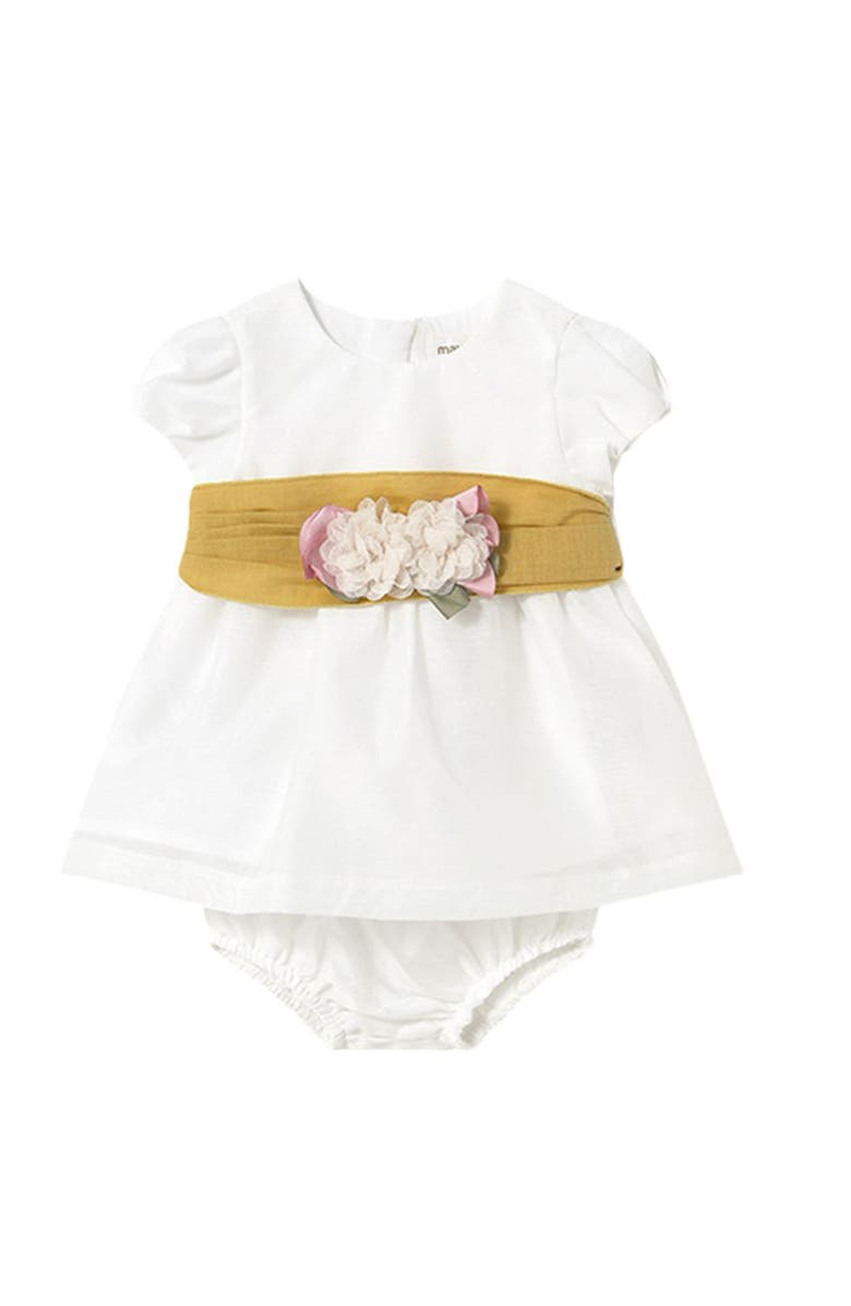 Mayoral Floral Band Dress, Main, color, Cream