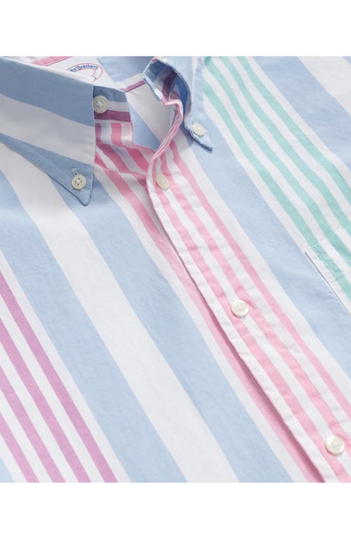 Brooks Brothers Friday Regular Fit Stripe Short Sleeve Cotton Poplin Button-down Shirt