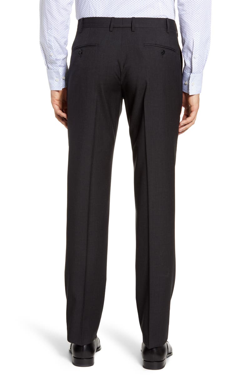 Zanella Parker Flat Front Solid Wool Dress Pants, Alternate, color, 