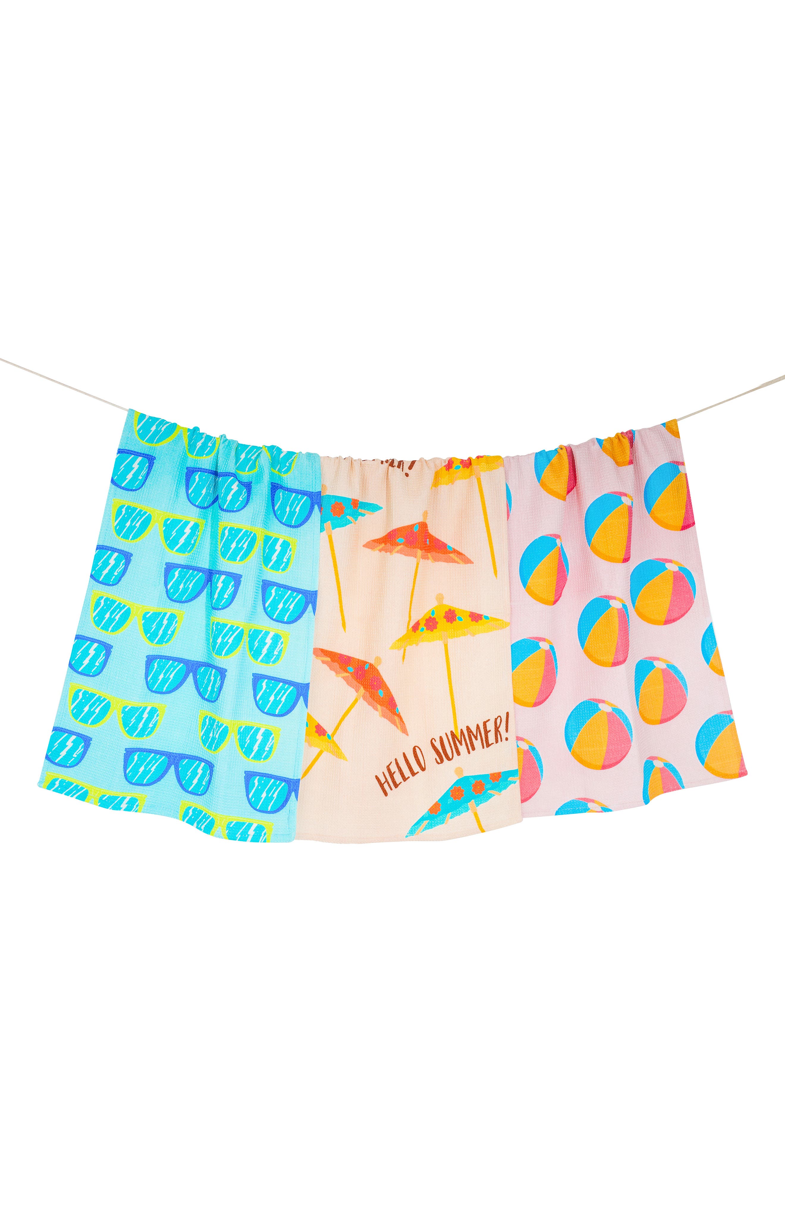 Tiramisu Endless Summer Set of 3 Cotton Waffle Kitchen Towels