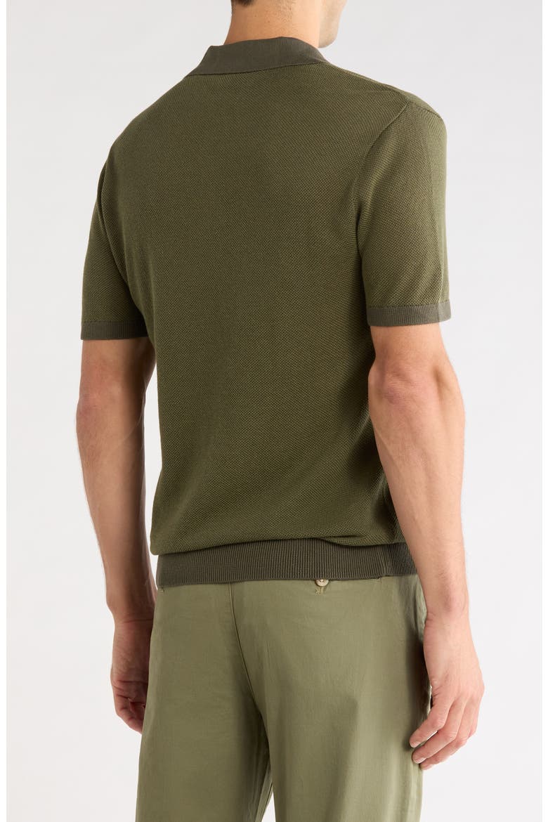 Tonal Stitched Sweater Polo, Alternate, color, FOREST NIGHT OLIVINE