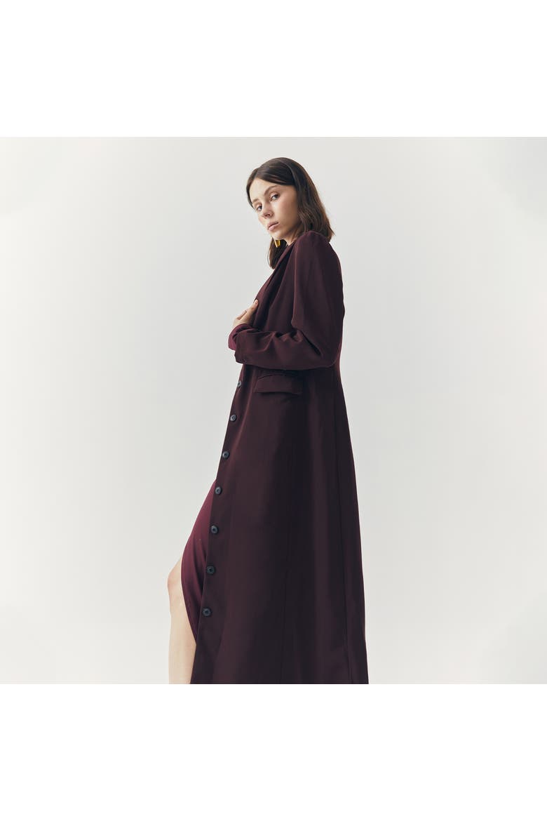 Lila Long Outerwear, Alternate, color, Burgundy