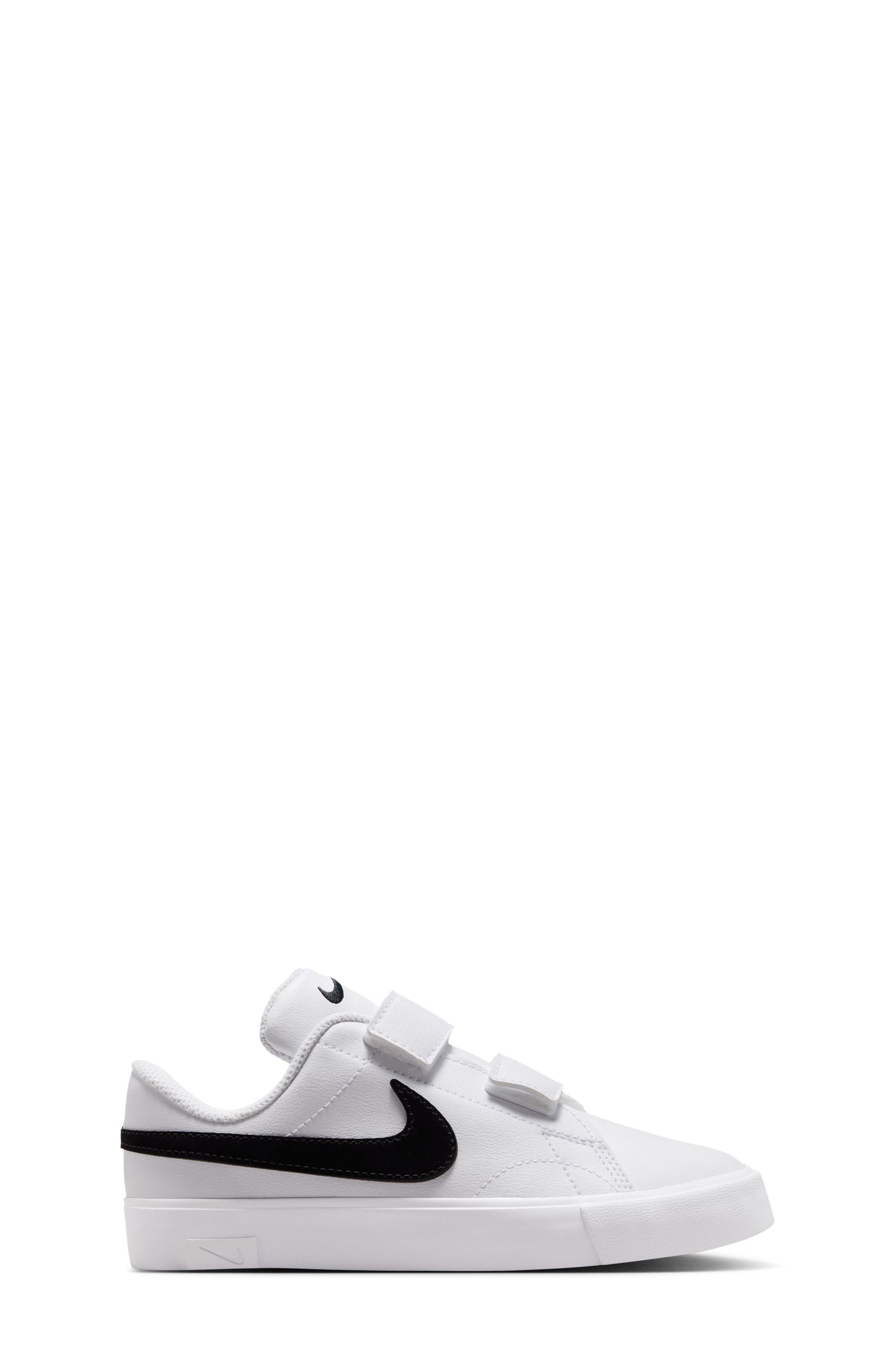 Kids' Tennis Essential Faux Leather Sneaker, Alternate, color, WHITE/ BLACK/ WHITE