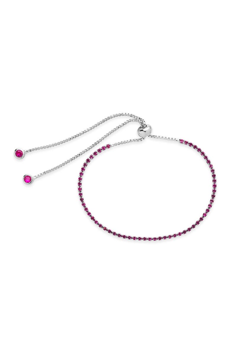 Sterling Forever Fuchsia CZ Slider Bracelet, Main, color,