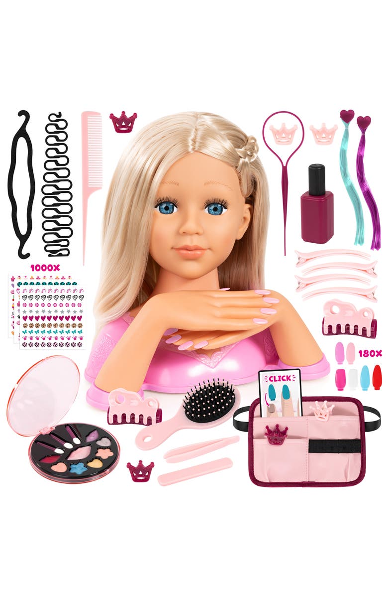 Bayer Design Charlene Magic Nails, Blonde, Doll Styling Head, 10.5 Inches, Kids 3+, Main, color, Multicolored