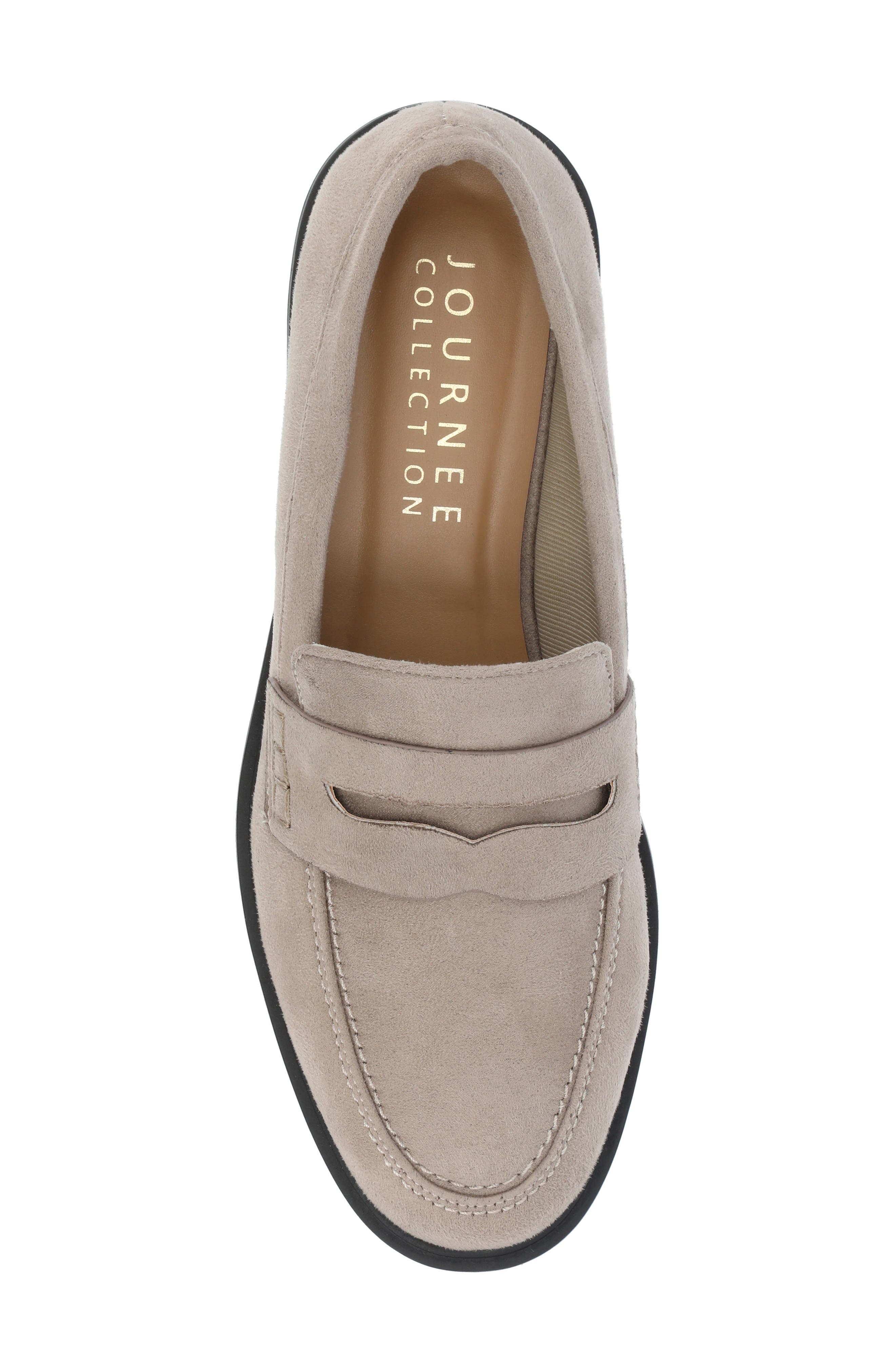 Journee Collection Raichel Penny Loafer, Alternate, color, Stone