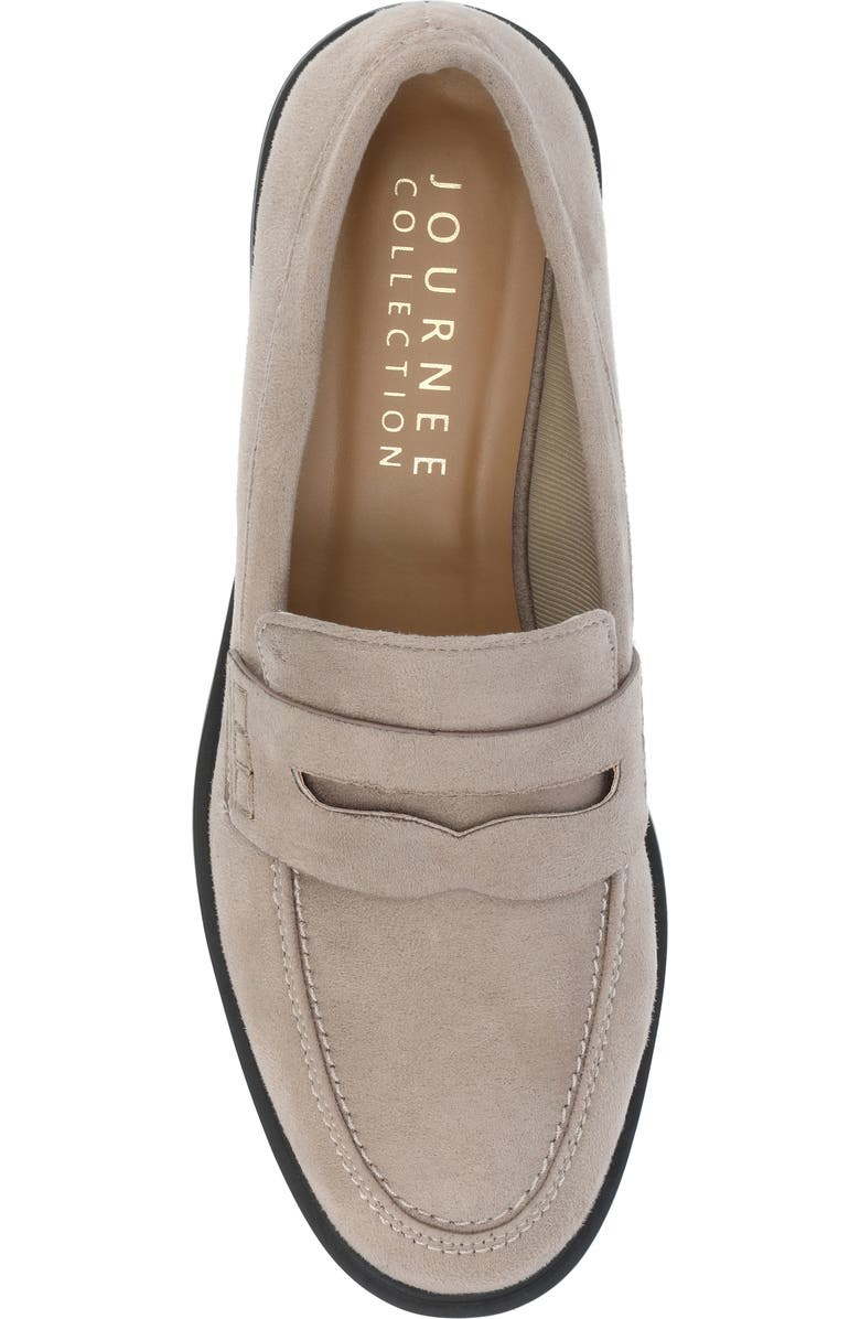 Journee Collection Raichel Penny Loafer, Alternate, color, Stone