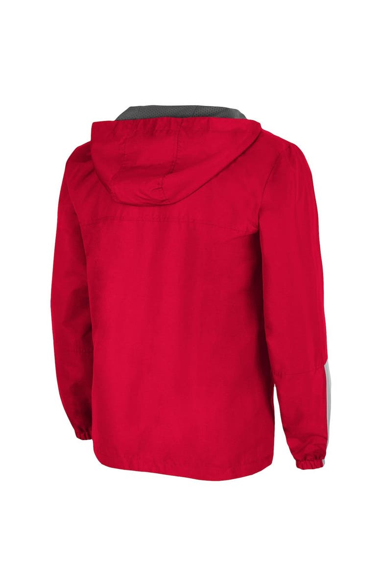 COLOSSEUM Men's Colosseum Scarlet Ohio State Buckeyes Freeway Theory Quarter-Zip Anorak Hoodie, Alternate, color, 