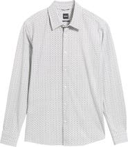 BOSS Roan Geometric Print Button Up Shirt