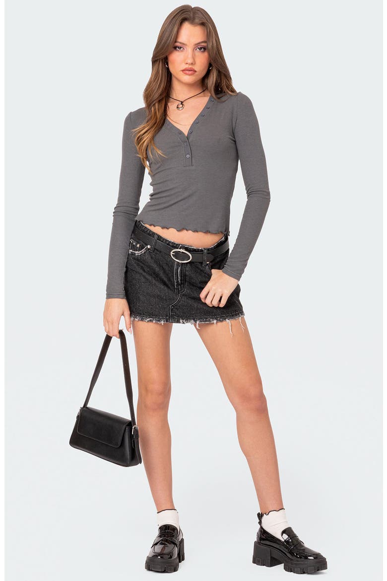 Emerson V-Neck Long Sleeve Henley, Alternate, color, DARK-GRAY
