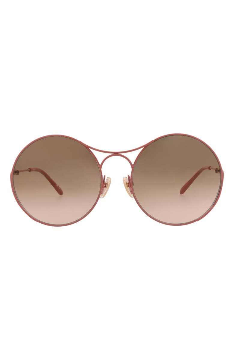 Chloé 58mm Round Sunglasses, Main, color, Pink Pink Brown