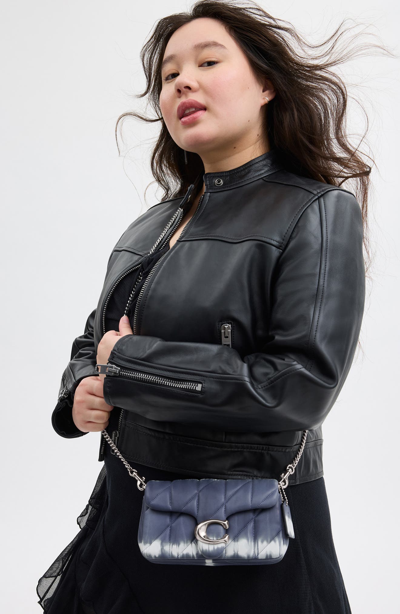 COACH Tabby Quilted Tie Dye Leather Wristlet, Alternate, color, 